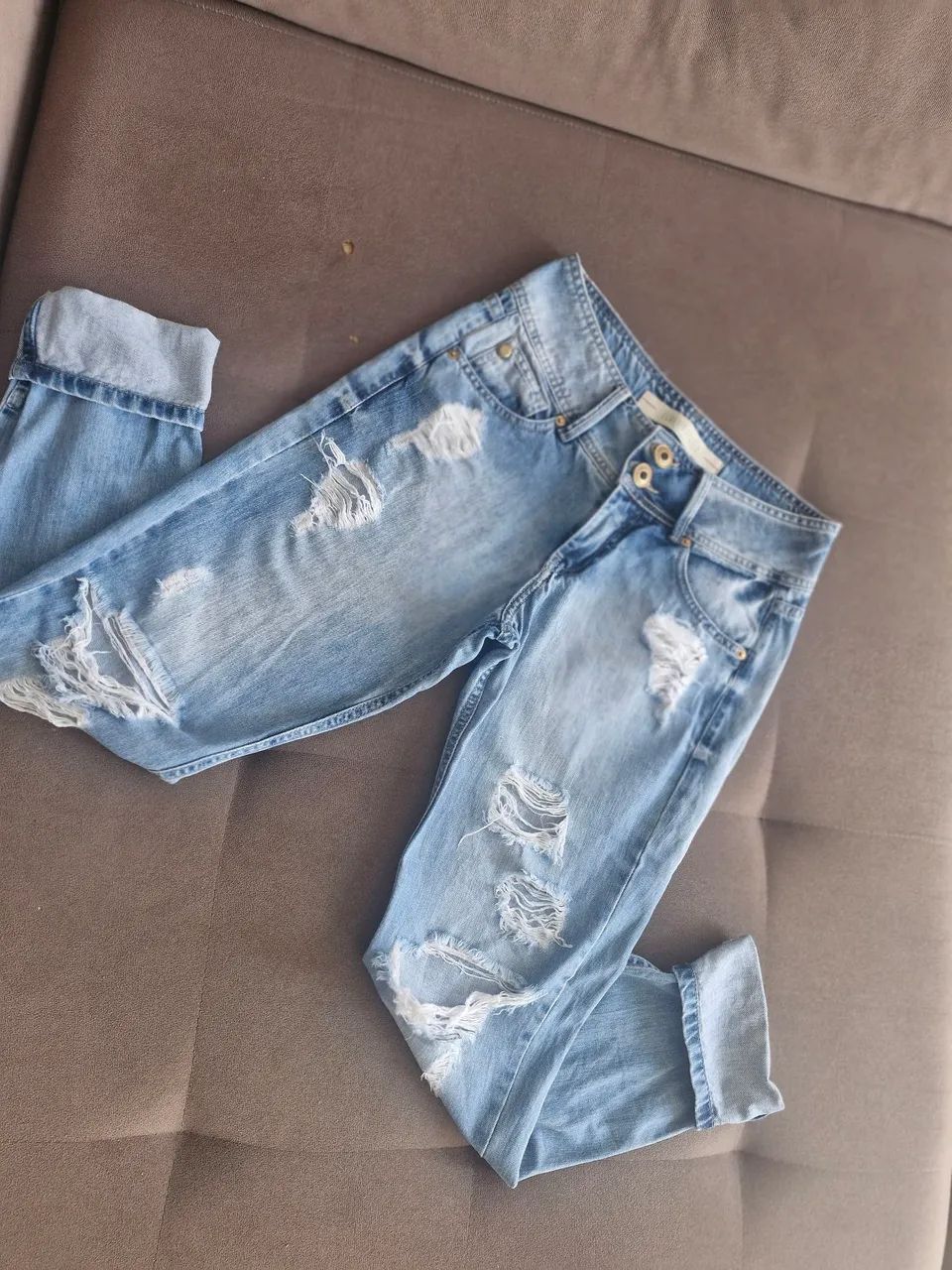 Calça jeans destroyed Cláudia Rabelo  - Foto 2