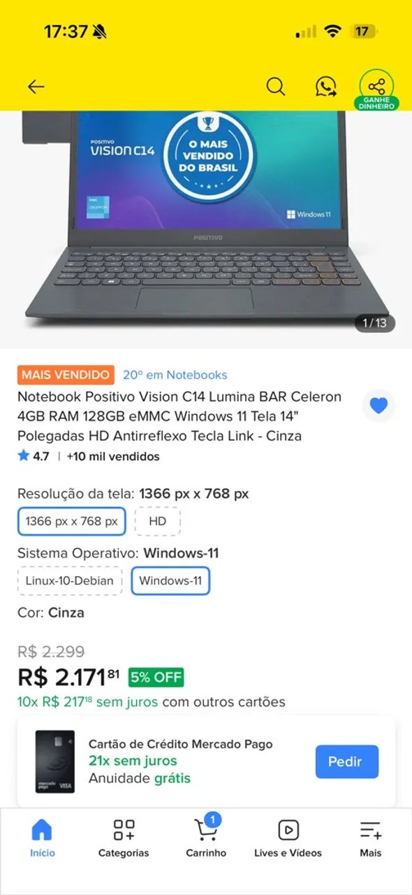 Notebook Positivo - Lacrado na caixa - Foto 3