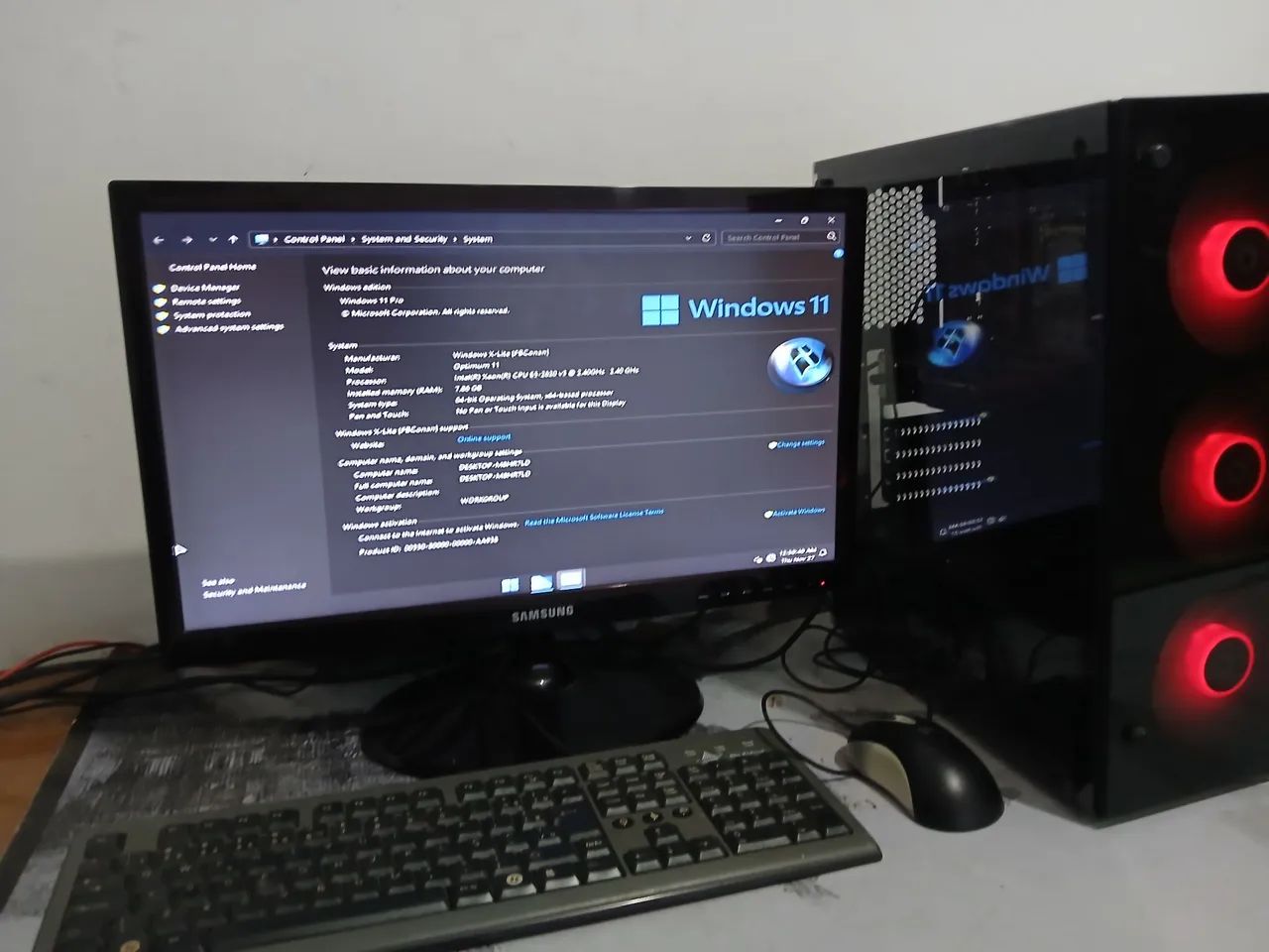 Computador Xeon Cpu E52620 v3 8g Tela Led 22Pol Windows11 