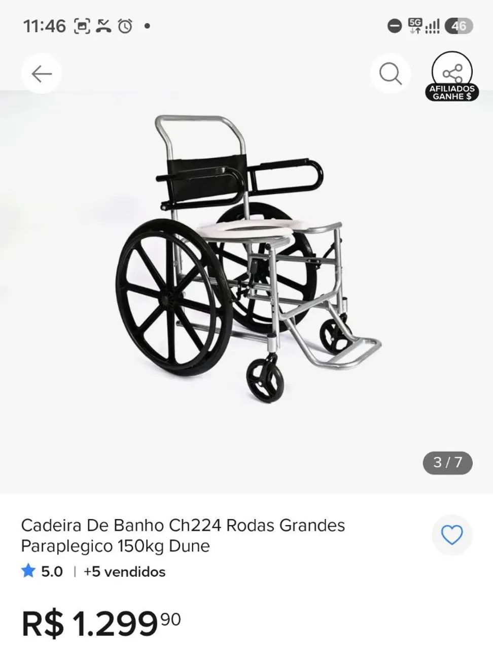 Cadeira de rodas higiênica  - Foto 2