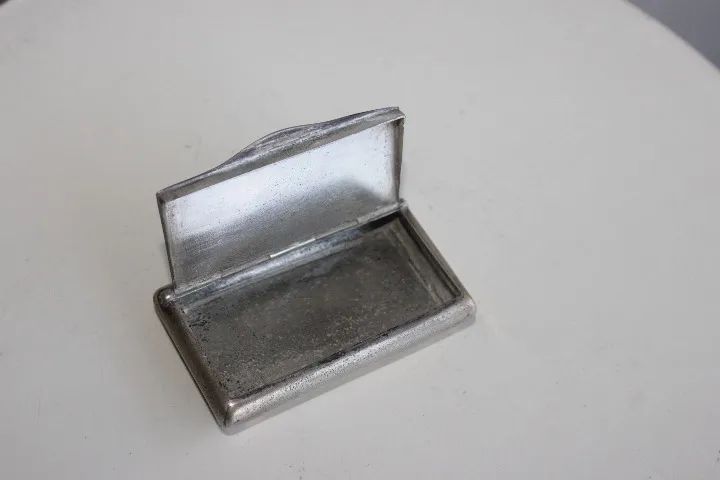 Antiga caixa para rapé em prata, de bolso - Foto 2