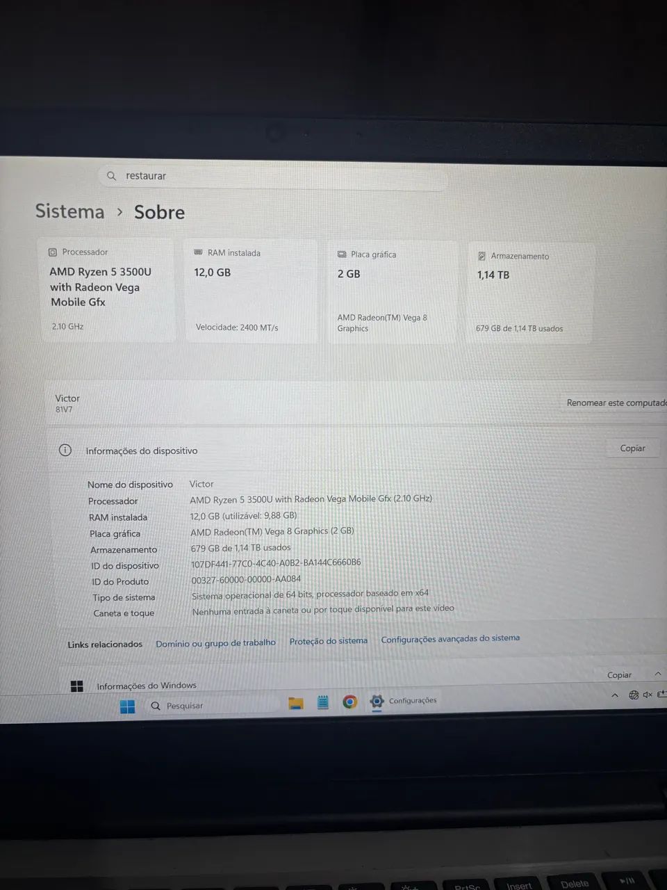 ? Notebook Ryzen 5 + 12GB RAM + 1TB - Foto 2