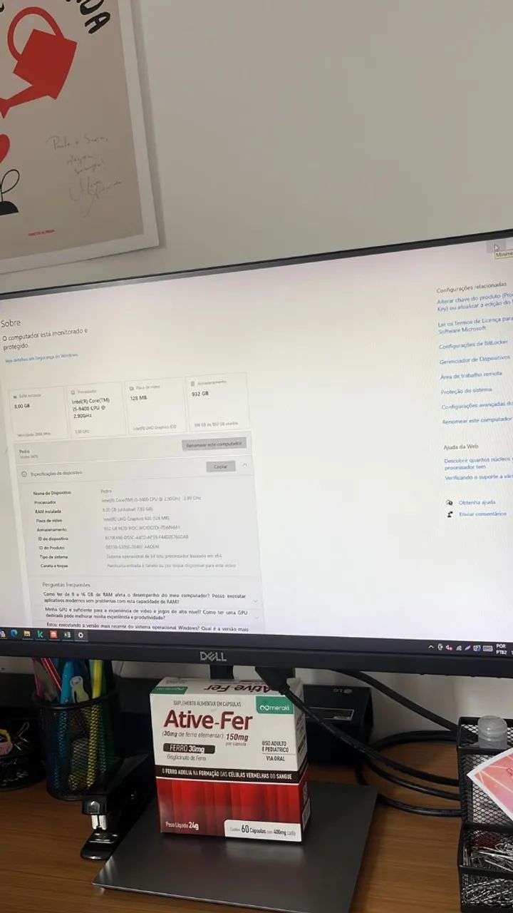 Computador DELL - Intel(R) Core(TM) i5-9400 CPU @ 2.90 - Foto 4