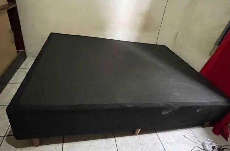 Base cama box azul marinho 