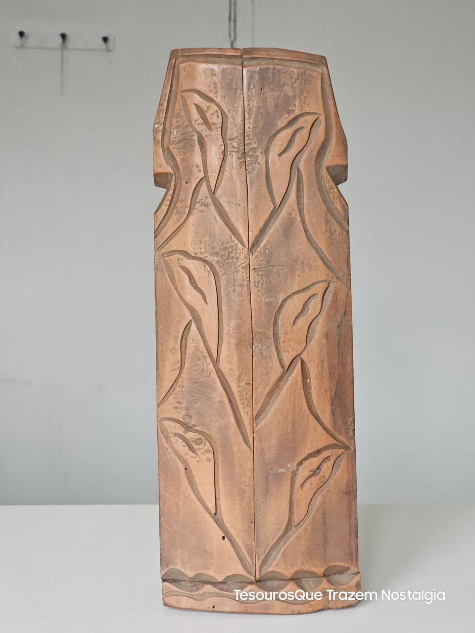 Arte Sacra - Oratório de Madeira Antigo 38cm - Foto 2