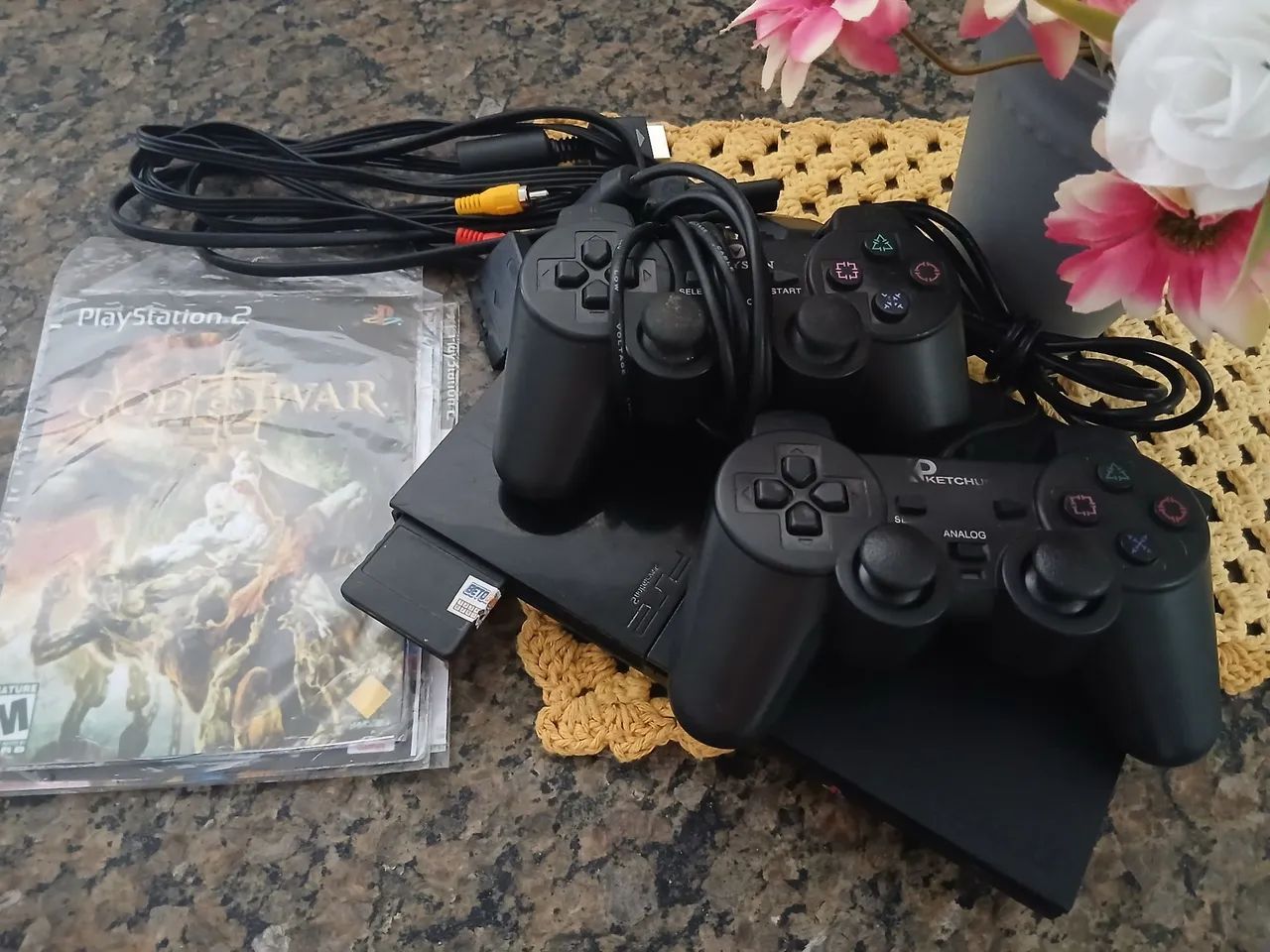 PS2 COM 2 CONTROLES E VÁRIOS JOGOS 