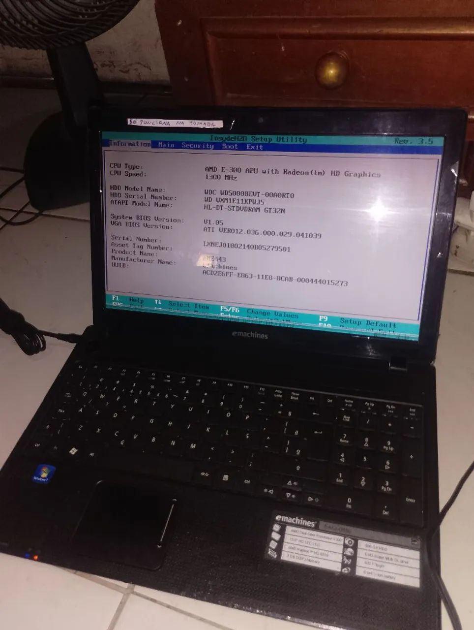 Notebook Emachines , dual core 