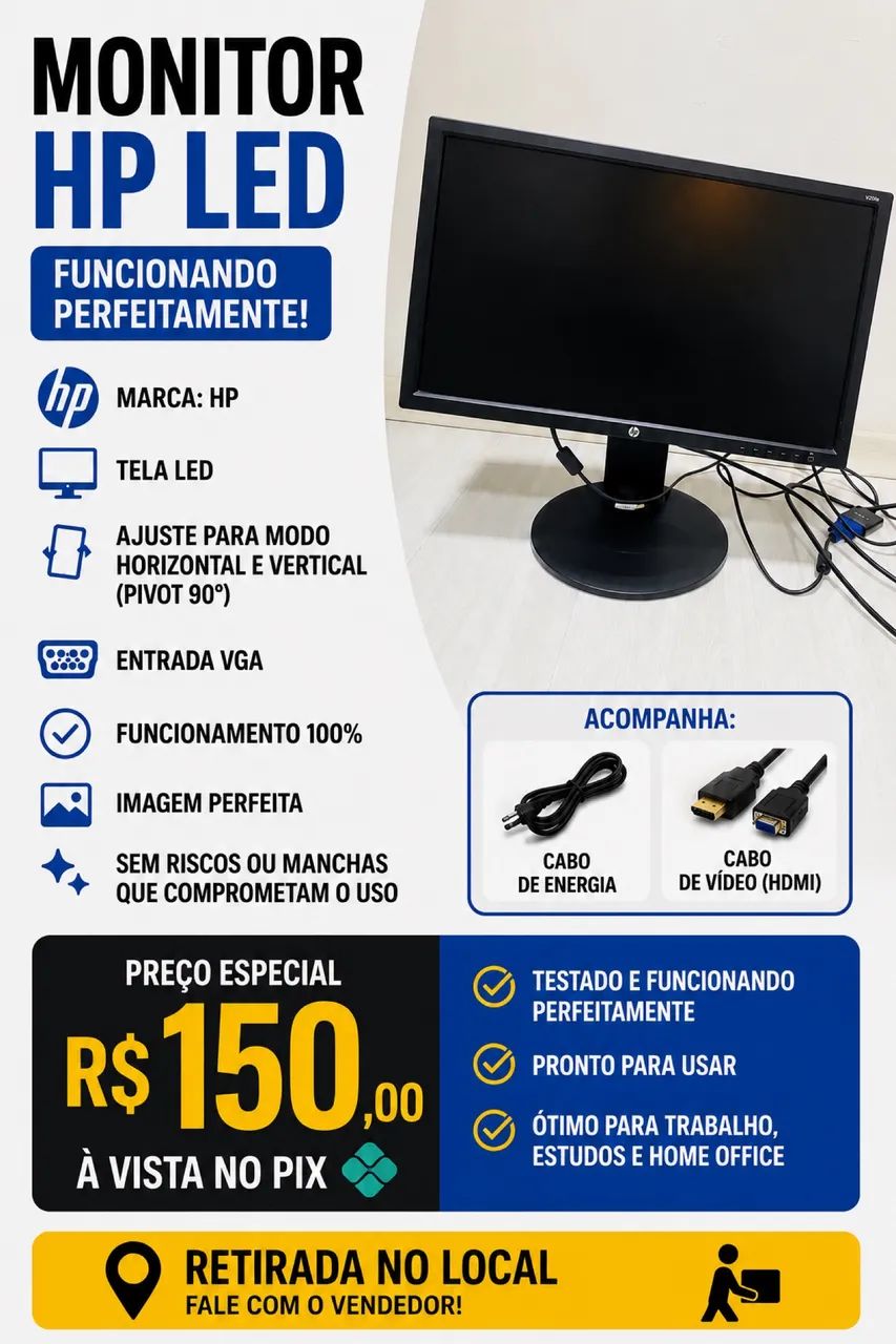 Monitor HP - Horizontal e Vertical 