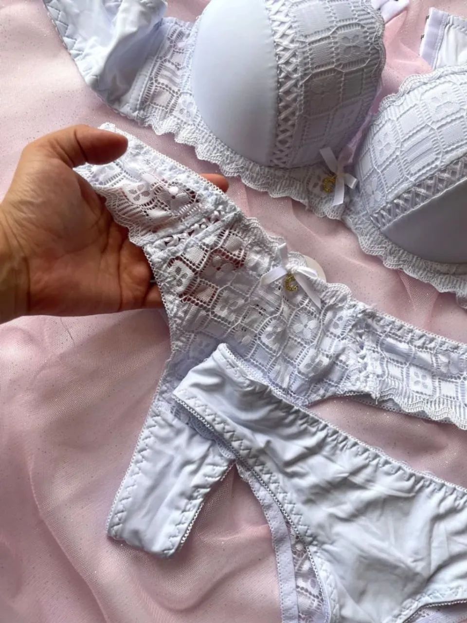 Conjunto de lingerie Elegance White Premium - Foto 3