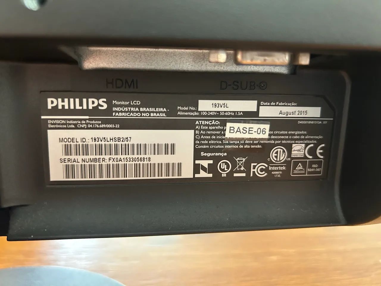 Monitor Philips Led 18,5 Polegadas 193v5 Hdmi Vga Vesa  - Foto 2