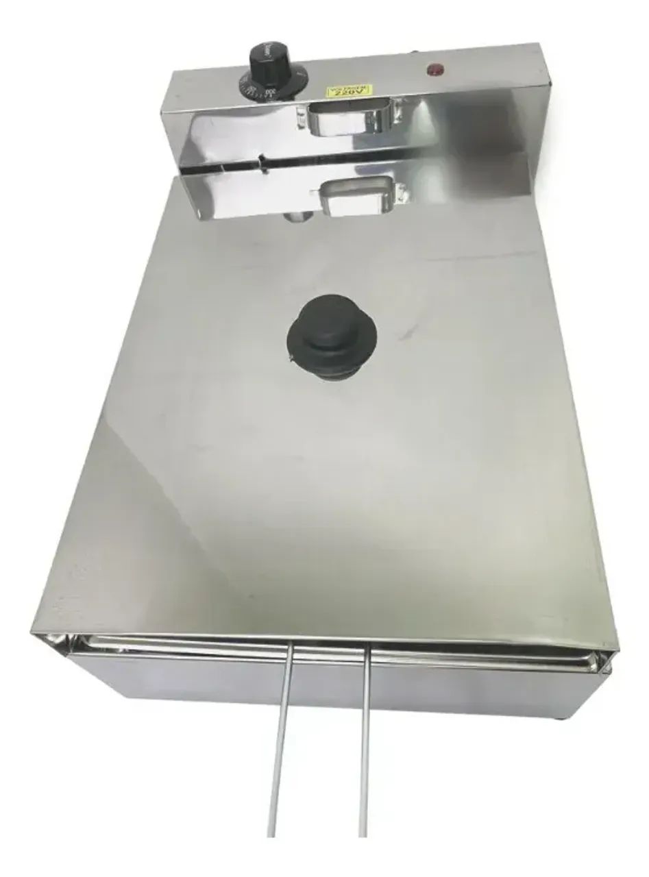 Fritadeira industrial  Profissional 1 Cuba 5L c/ Tampa 5L aço inoxidável