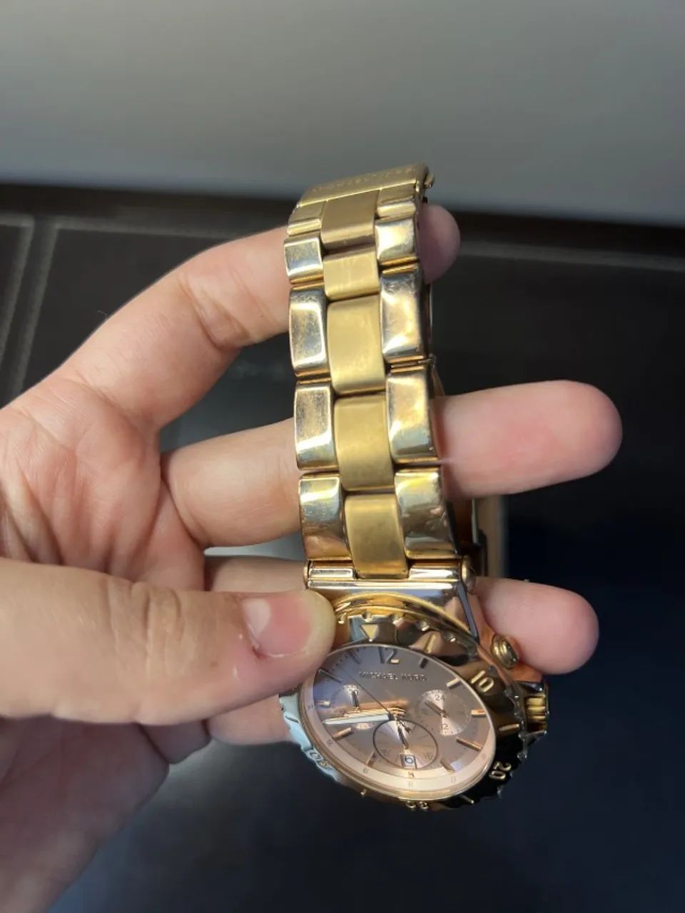 Relógio Michael Kors MK-5314 Cronógrafo Prata e Rosé - Foto 4