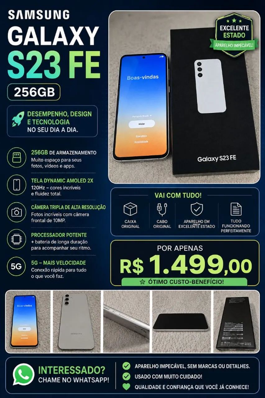 Samsung Galaxy S23 FE Perfeito!!!! - Foto 5