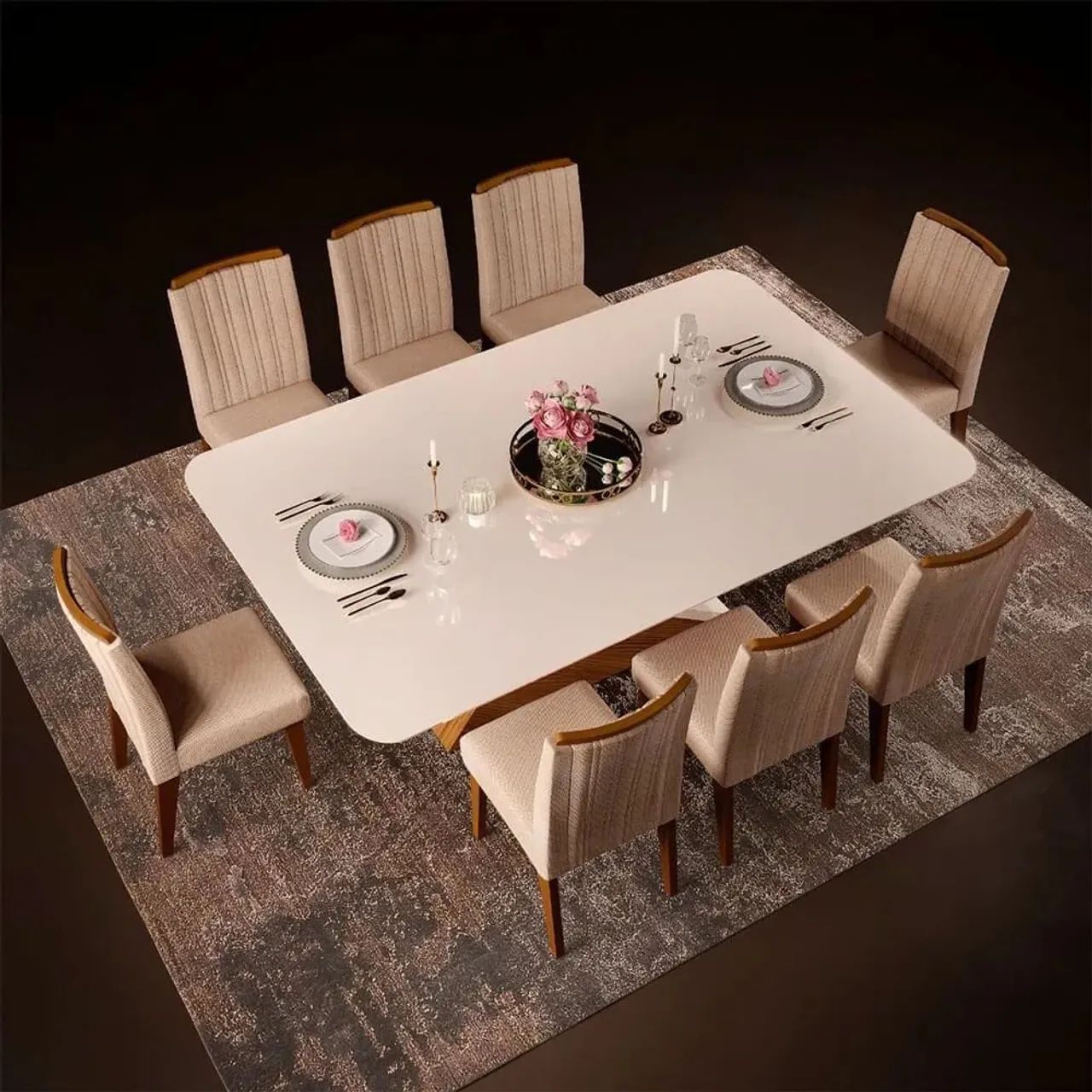 Mesa de Jantar de 8 cadeiras nova lacrada MDF  - Foto 2