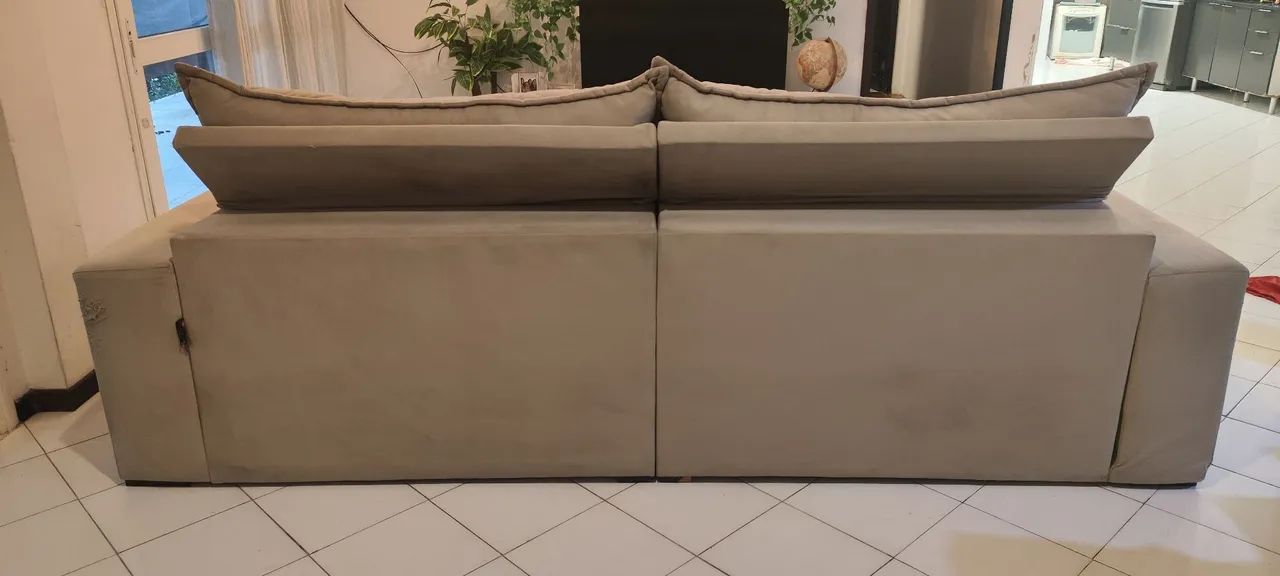 Sofá retrátil e reclinável 2,90 em veludo - Foto 5