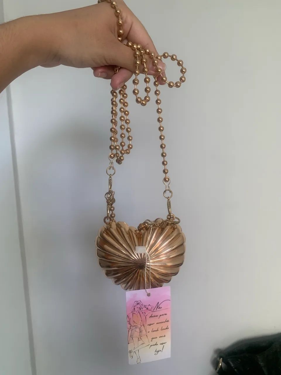 Bolsa concha dourada nova 