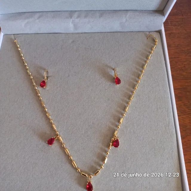 Conjunto - Gargantilha e brinco - Foto 3