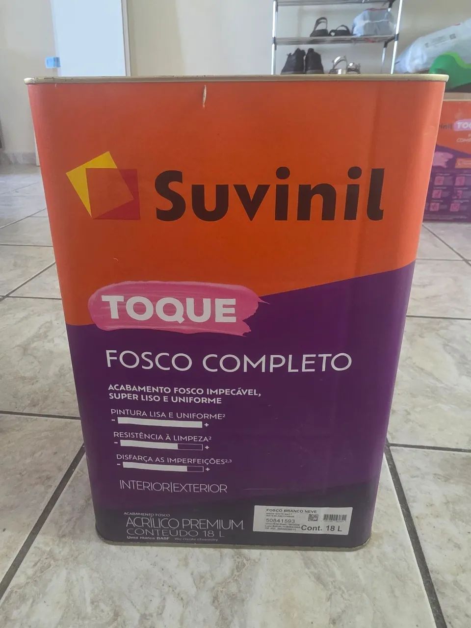Suvinil Paint Can 18L Full Matte Finish Snow White (Sealed)