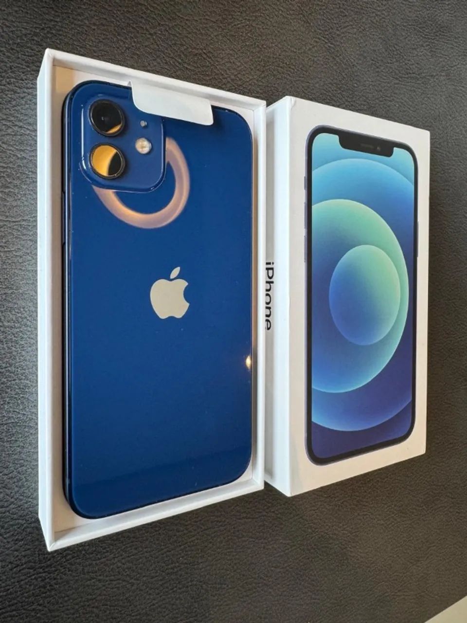 iPhone 12 Azul Impecável na caixa. Capa, película e 2 cabos lightning extras!!! - Foto 3
