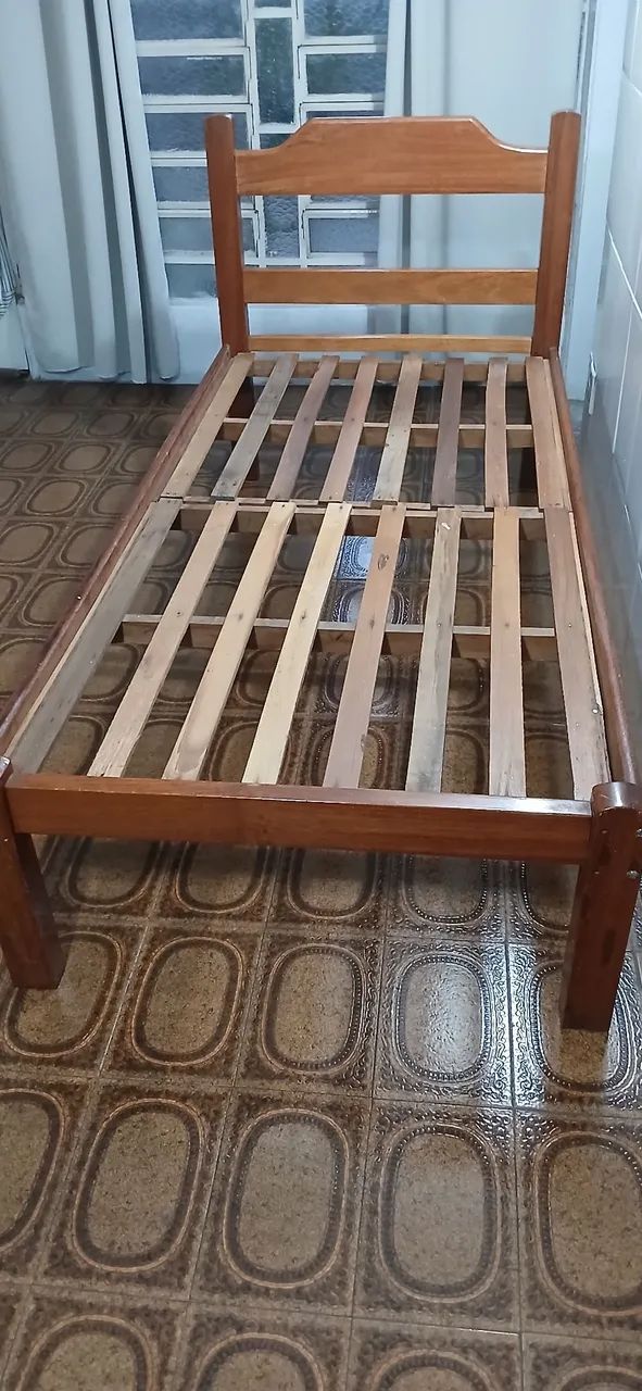 CAMA SOLTEIRO MADEIRA MACIÇA