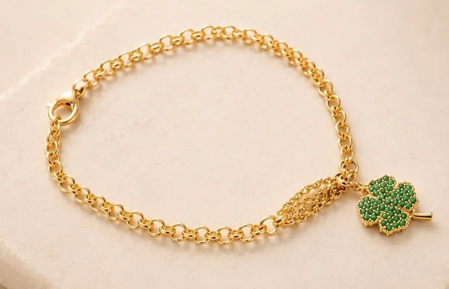 Pulseira Trevo da Sorte em Ouro 18k 750