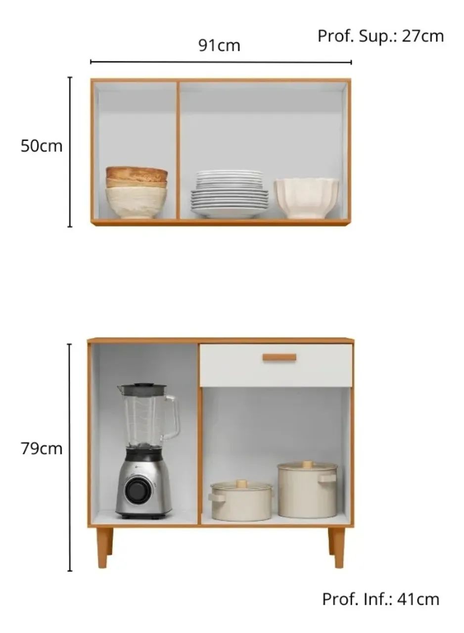 Armário de Cozinha Compacto kit com 2 Peças - Foto 5