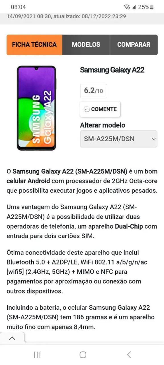 Smartphone Samsung A22 4G NFC (COMPLETO) - Foto 3