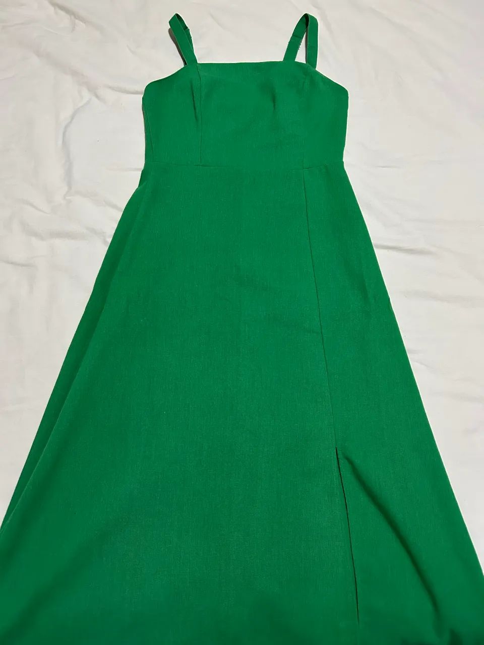 Vestido midi linho verde PP - Foto 4