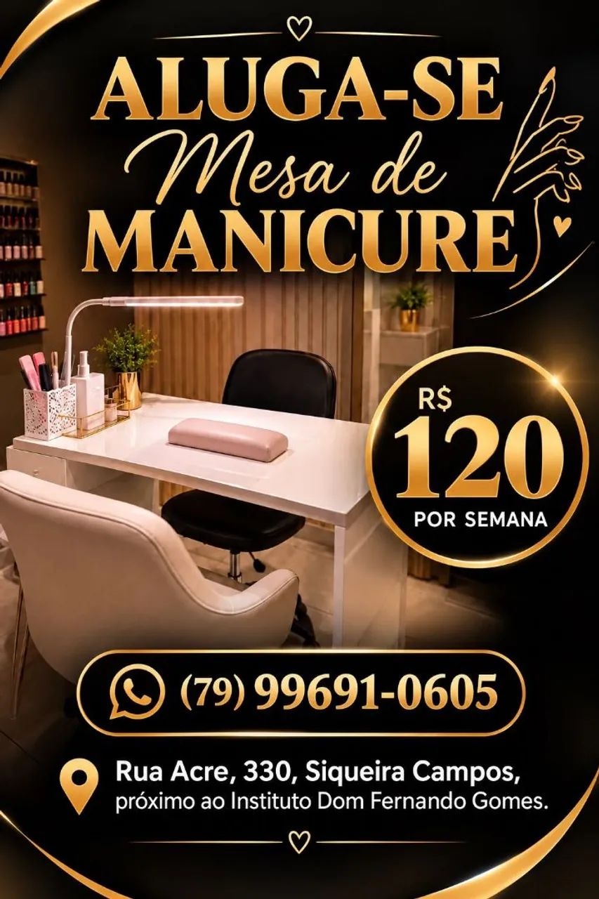 ALUGUEL DE MESA MANICURE 