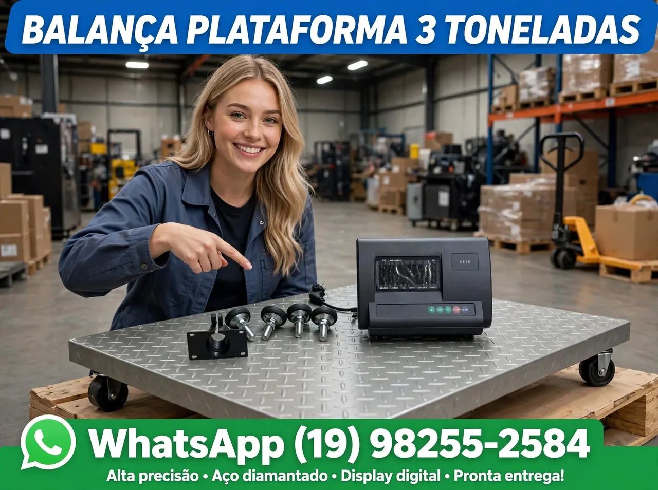 Balança Plataforma 3 Toneladas 1 X 1 m - Foto 2