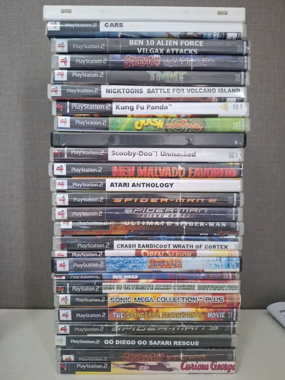 Lote de Jogos PS2 - Cars, Ben 10, Crash, Sonic, Scooby-Doo e Mais