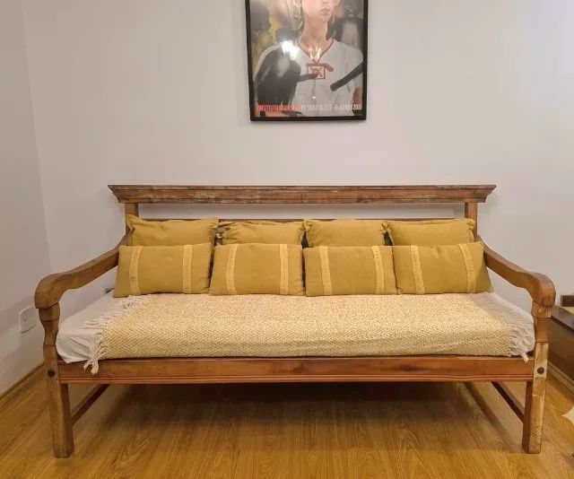Banco / Chaise de Madeira Maciça de Demolição - Peroba Rosa - Foto 2