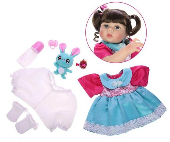 Bebê Reborn Boneca Grande Toda de Silicone 57Cm - Foto 3