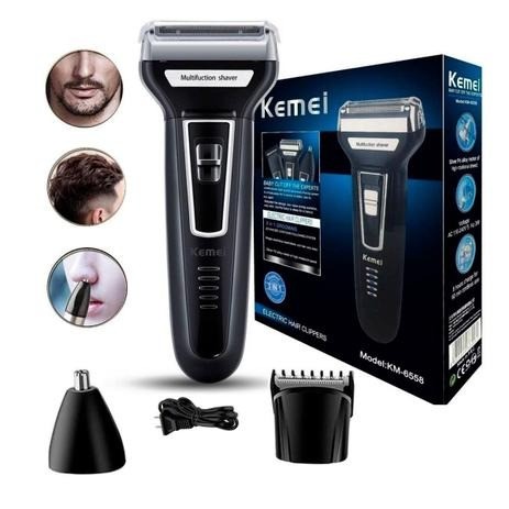Aparador De Pelo Barba Nariz Shaver 3 Em 1 Kemei Km-6776