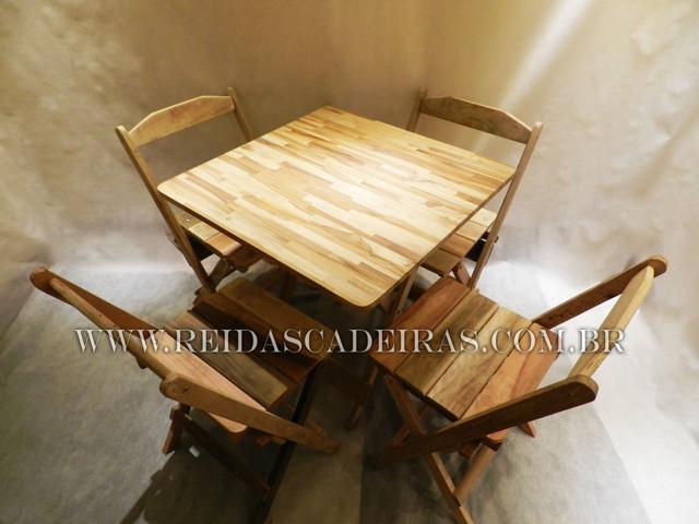 Mesa retrátil de madeira para quiosque 