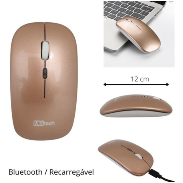 Mouse Sem Fio Bluetooth Recarregável Led Compatível Mac Ios - Foto 5