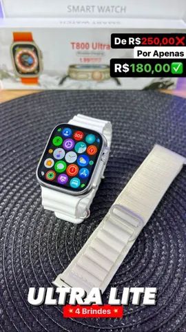 Novo Smartwatch Ultra Lite com Pulseira Extra e Película de Brindes  - Foto 3
