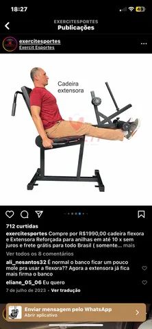 Cadeira Mesa Flexora E Extensora P/ Anilhas