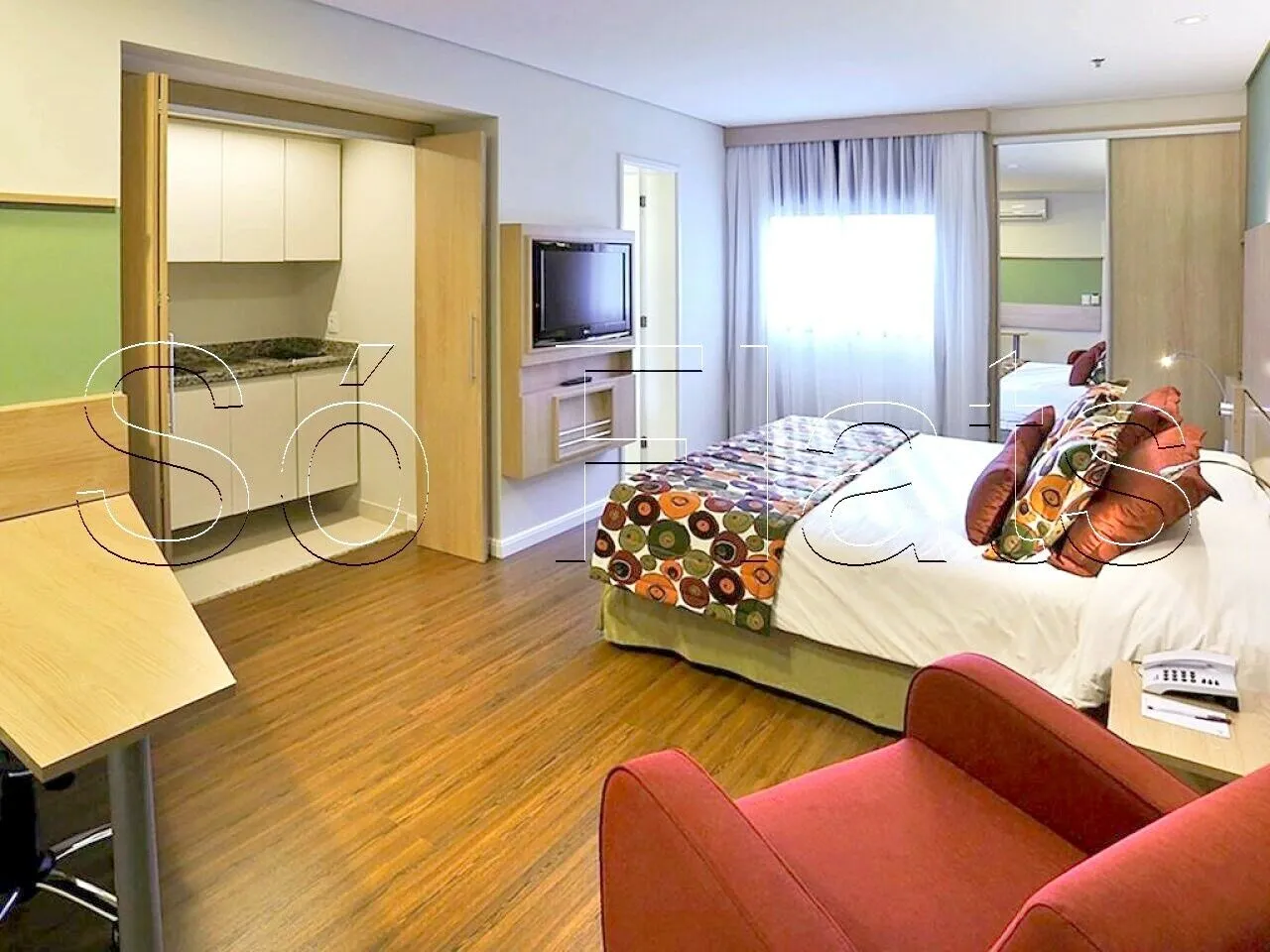 Flat estilo studio disponível para locação próximo ao Consulado Norte Americano.