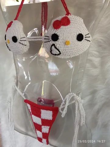 Biquíni Hello Kitty em Crochê