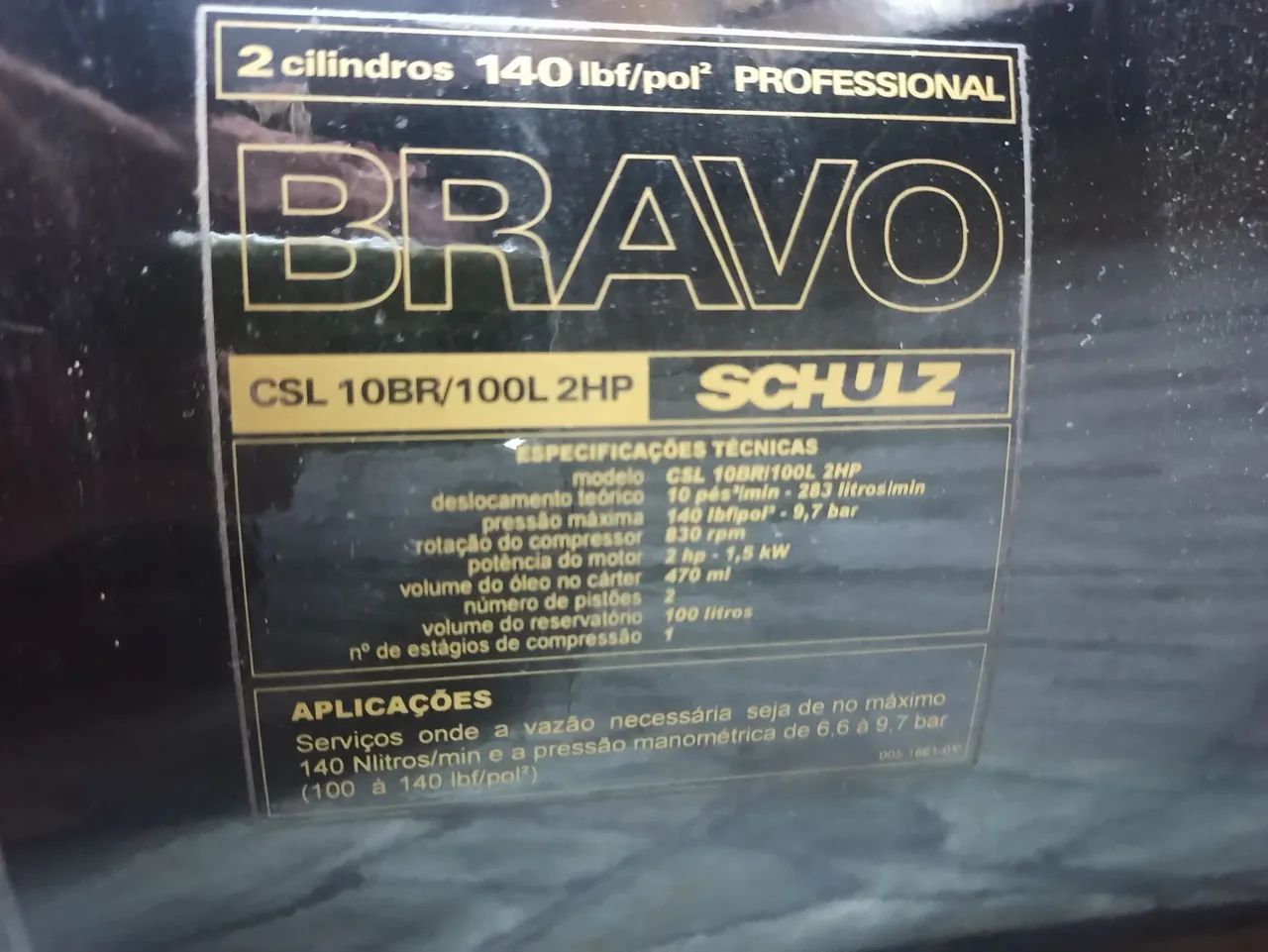 Compressor de Ar Schulz Bravo CSL 10 BR - 100 Litros - 2 HP - Foto 3
