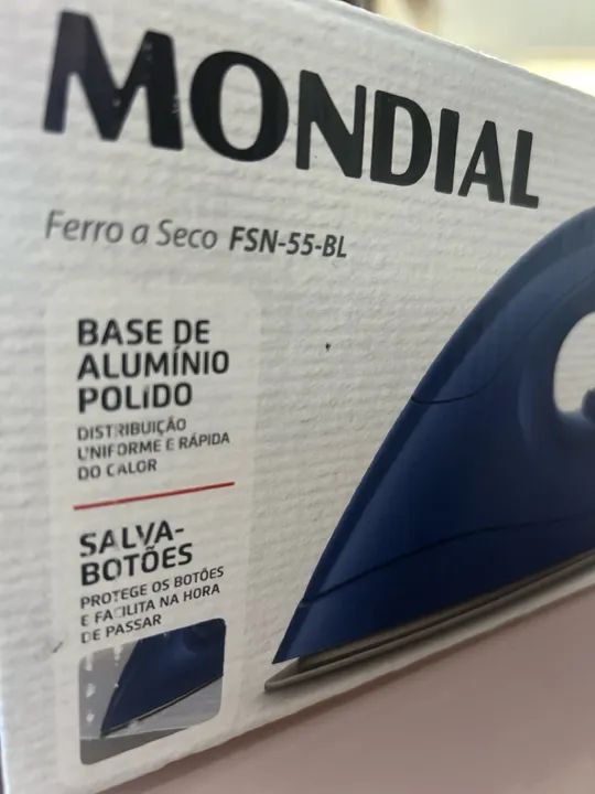 Ferro de Passar a Seco Mondial FSN-55-BL - Novo