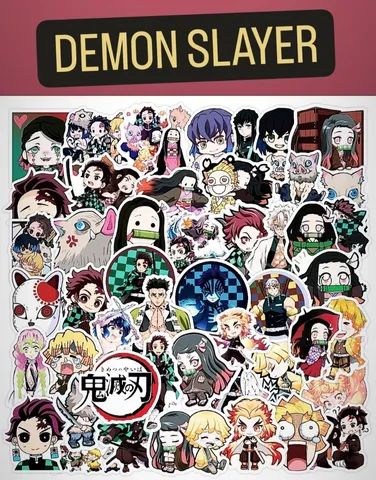 KIT 7 ADESIVOS DEMON SLAYER POR 10 REAIS