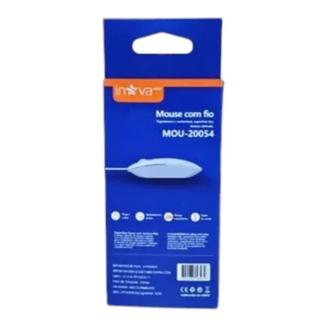 MOUSE COM FIO BRANCO INVA MOU 20054 - Foto 3