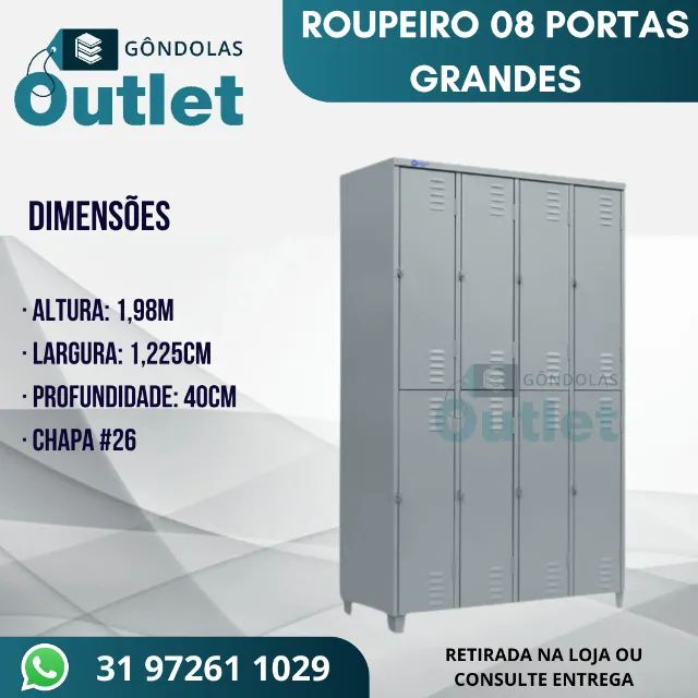 Armário guarda volume de aço
