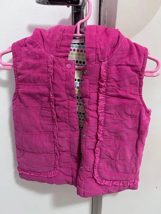 Colete rosa infantil com capuz  - Foto 5