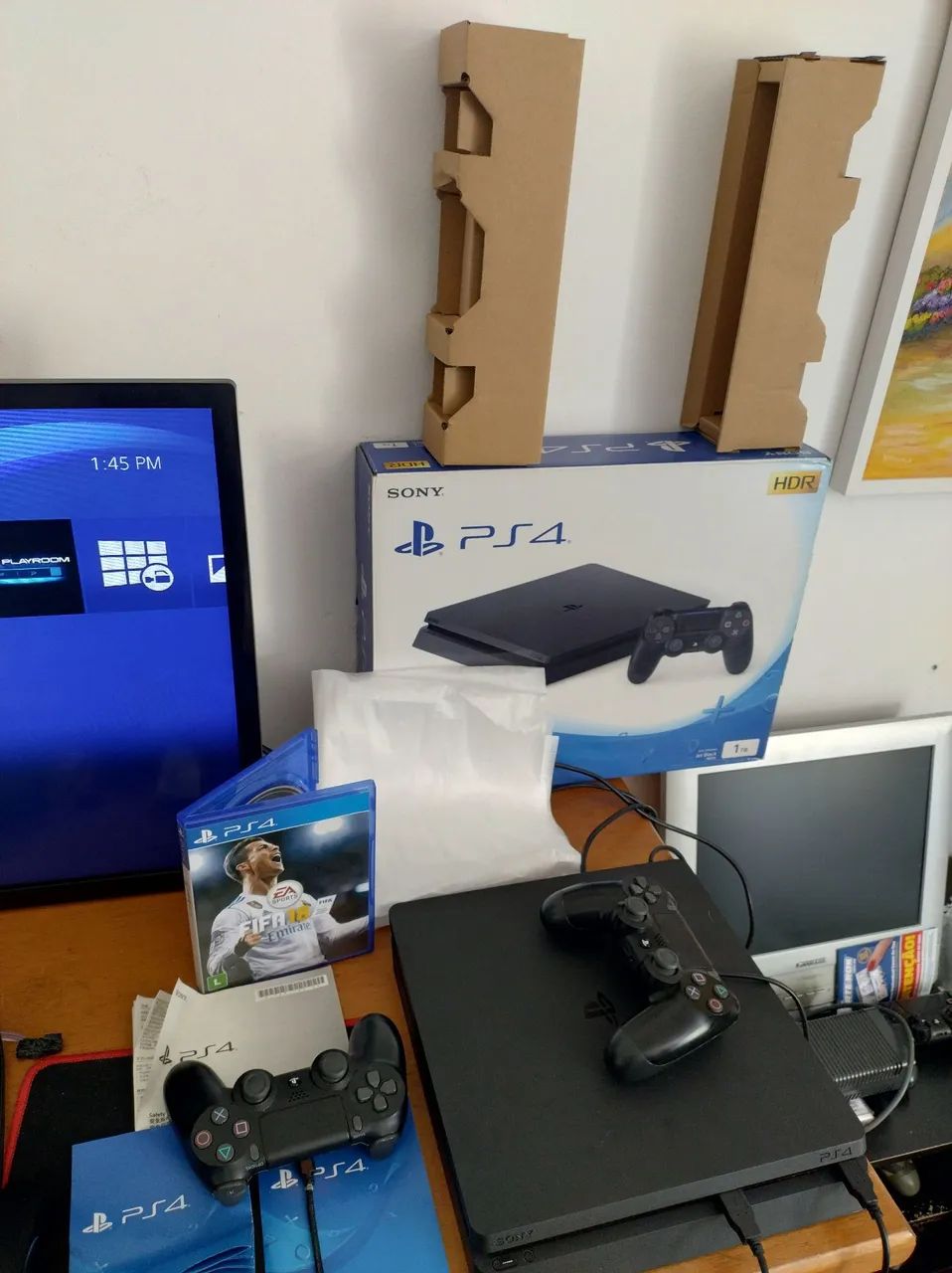 Ps4 Slim 1 Tera Na Caixa Completo versão 12:52 Aceitamos OLX PAY  - Foto 5