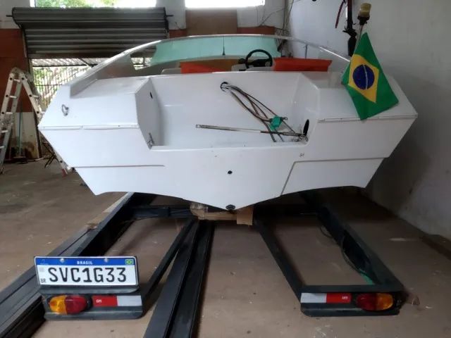 Lancha com Motor Barco Carretinha - Foto 2