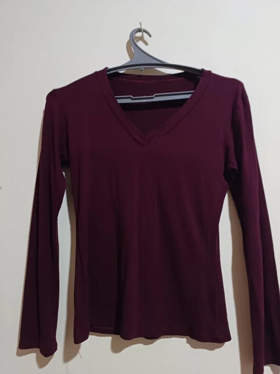 Blusa Manga Longa Decote  Vinho