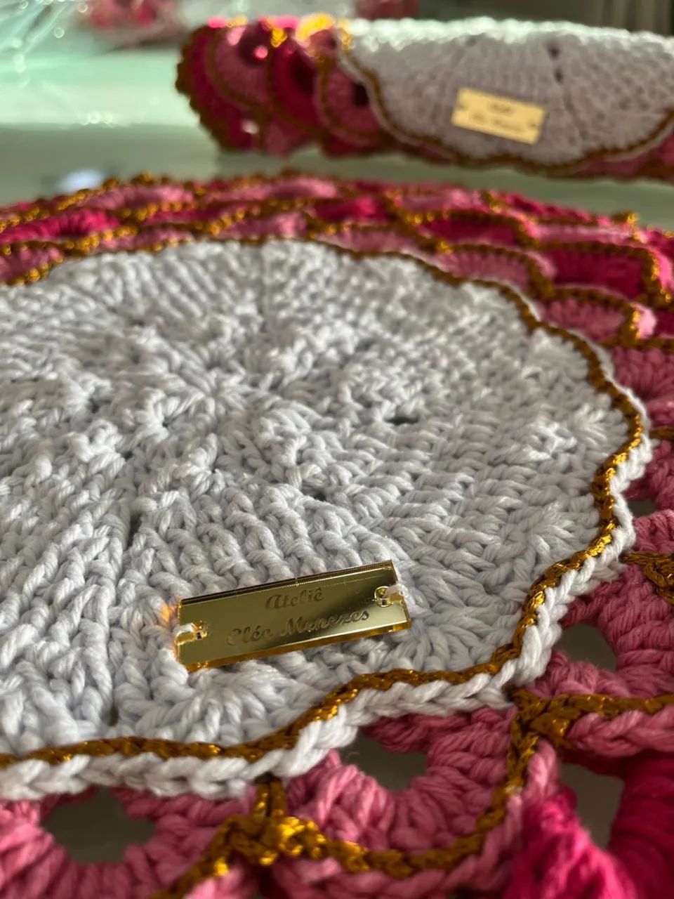 Jogo souplat de crochê 6 peças  - Foto 2